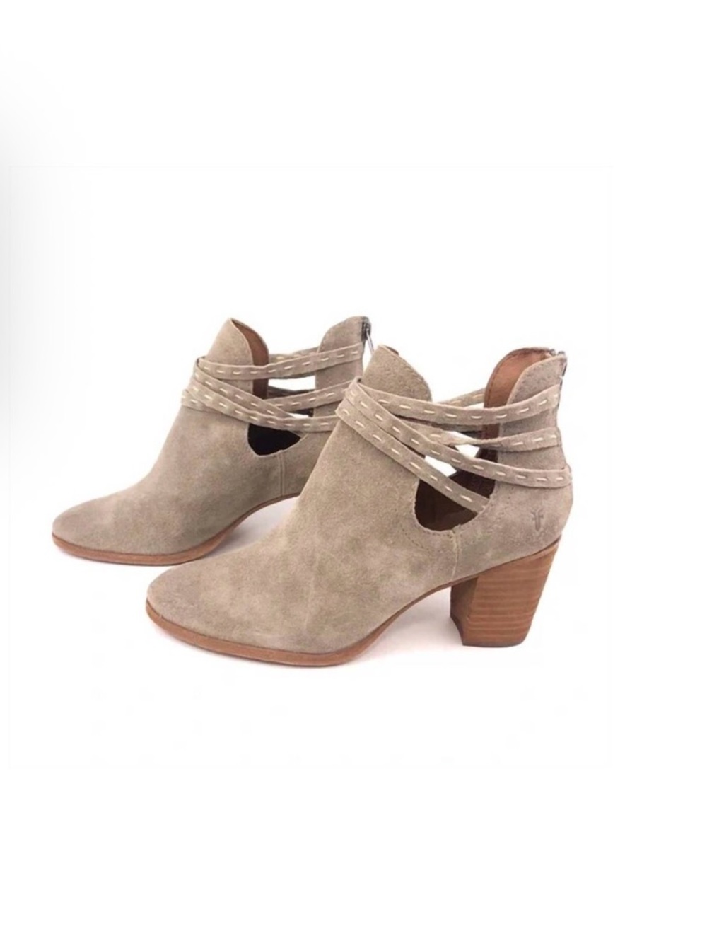 Frye "Naomi Pickstitch Shootie" tan Suede Bootie